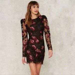 Nasty Gal Floral Bologna Embroidered Mini Dress Medium